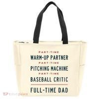 Part Time Warm Up Partner Pitching Baseball Full Time Dad Tote Bag thumb 0