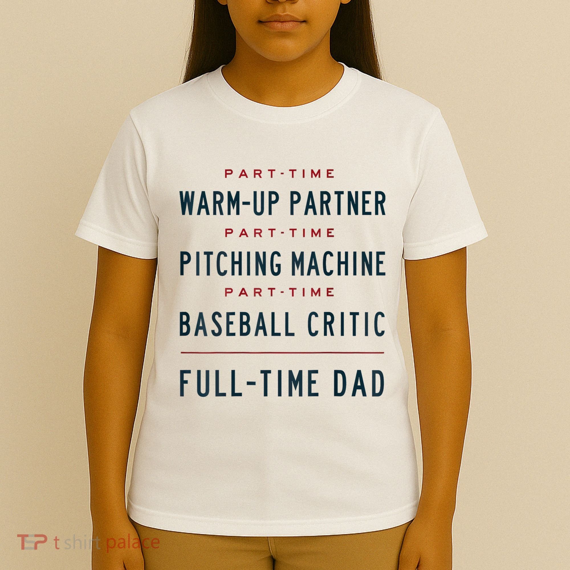 Part Time Warm Up Partner Pitching Baseball Full Time Dad T-Shirt