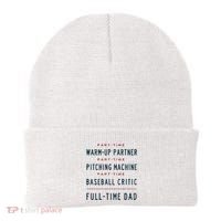 Part Time Warm Up Partner Pitching Baseball Full Time Dad Beanie thumb 0
