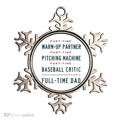 Part Time Warm Up Partner Pitching Baseball Full Time Dad Ornament