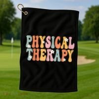 Physical Therapy Week Groovy Appreciation Day For Women Work Golf Towel thumb 1