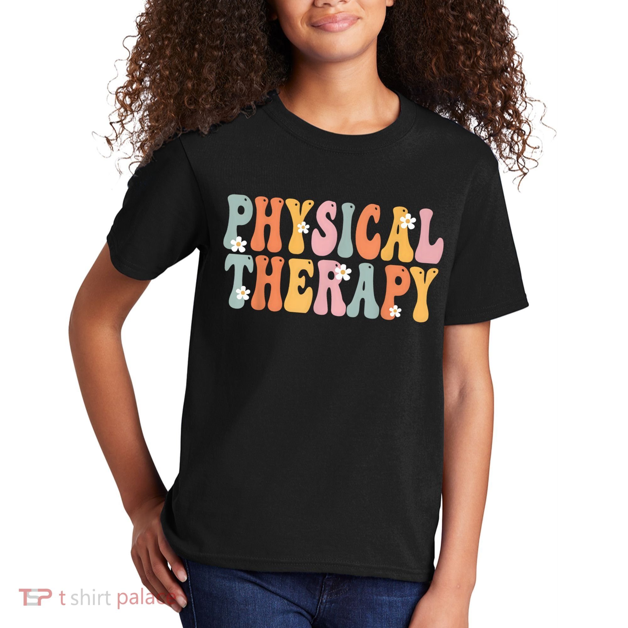 Physical Therapy Week Groovy Appreciation Day For Women Work Kids T-Shirt