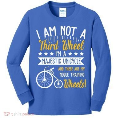 Professional Third Wheel Unicycle Dating Humor Sarcasm Gift Kids Long Sleeve Shirt