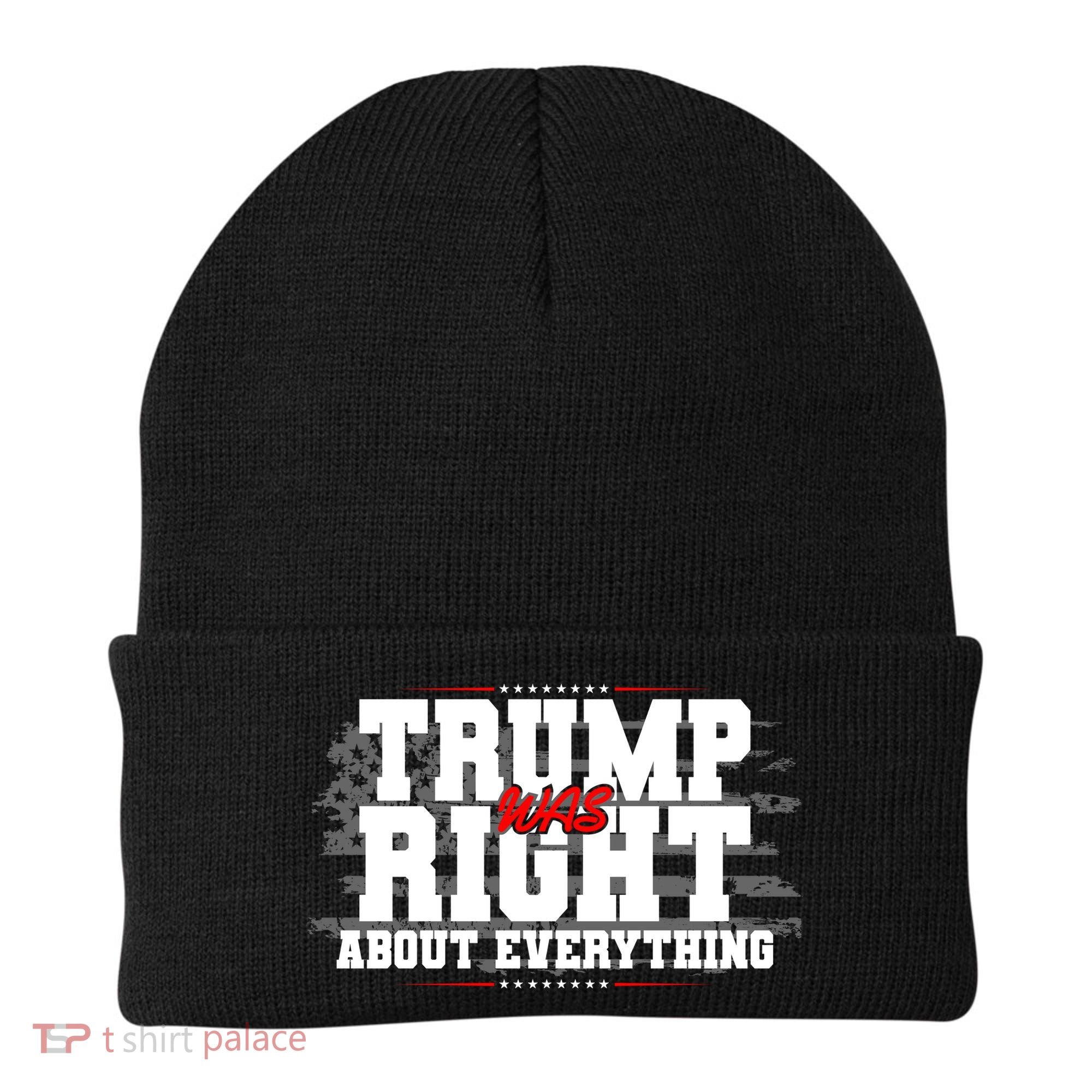 Patriotic Trump Was Right About Everything USA Flag Beanie