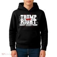 Patriotic Trump Was Right About Everything USA Flag Kids Hoodie thumb 4