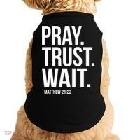 Pray Trust Wait Matthew 21:22 Scripture Christian Gift Doggie Tank thumb 0