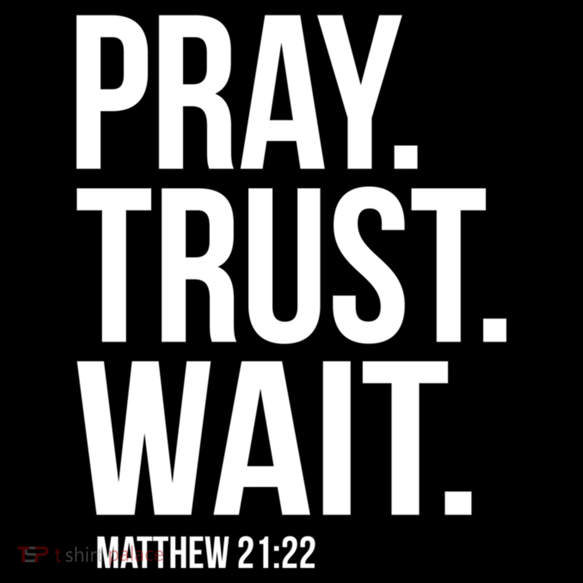 Pray Trust Wait Matthew 21:22 Scripture Christian Gift Cooling Performance Crew T-Shirt