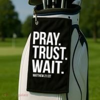 Pray Trust Wait Matthew 21:22 Scripture Christian Gift Golf Towel thumb 2