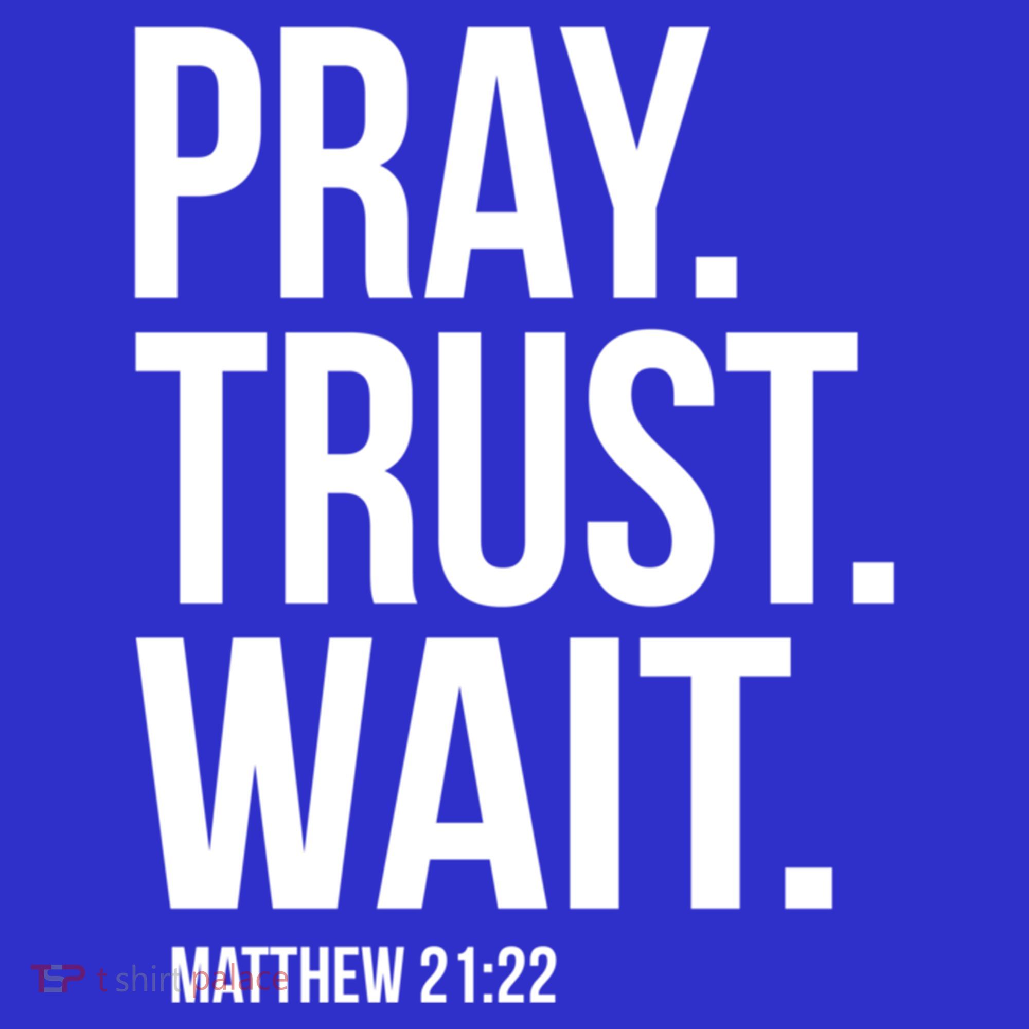 Pray Trust Wait Matthew 21:22 Scripture Christian Gift Women's Long Sleeve Flannel Pajama Set 