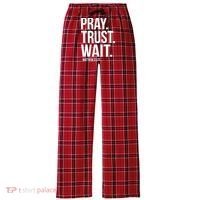 Pray Trust Wait Matthew 21:22 Scripture Christian Gift Women's Flannel Plaid Pajama Pants thumb 0