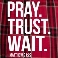 Pray Trust Wait Matthew 21:22 Scripture Christian Gift Women's Flannel Plaid Pajama Pants thumb 2
