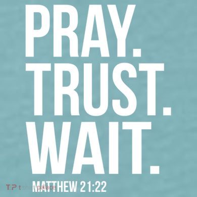 Pray Trust Wait Matthew 21:22 Scripture Christian Gift Sueded Cloud Jersey T-Shirt