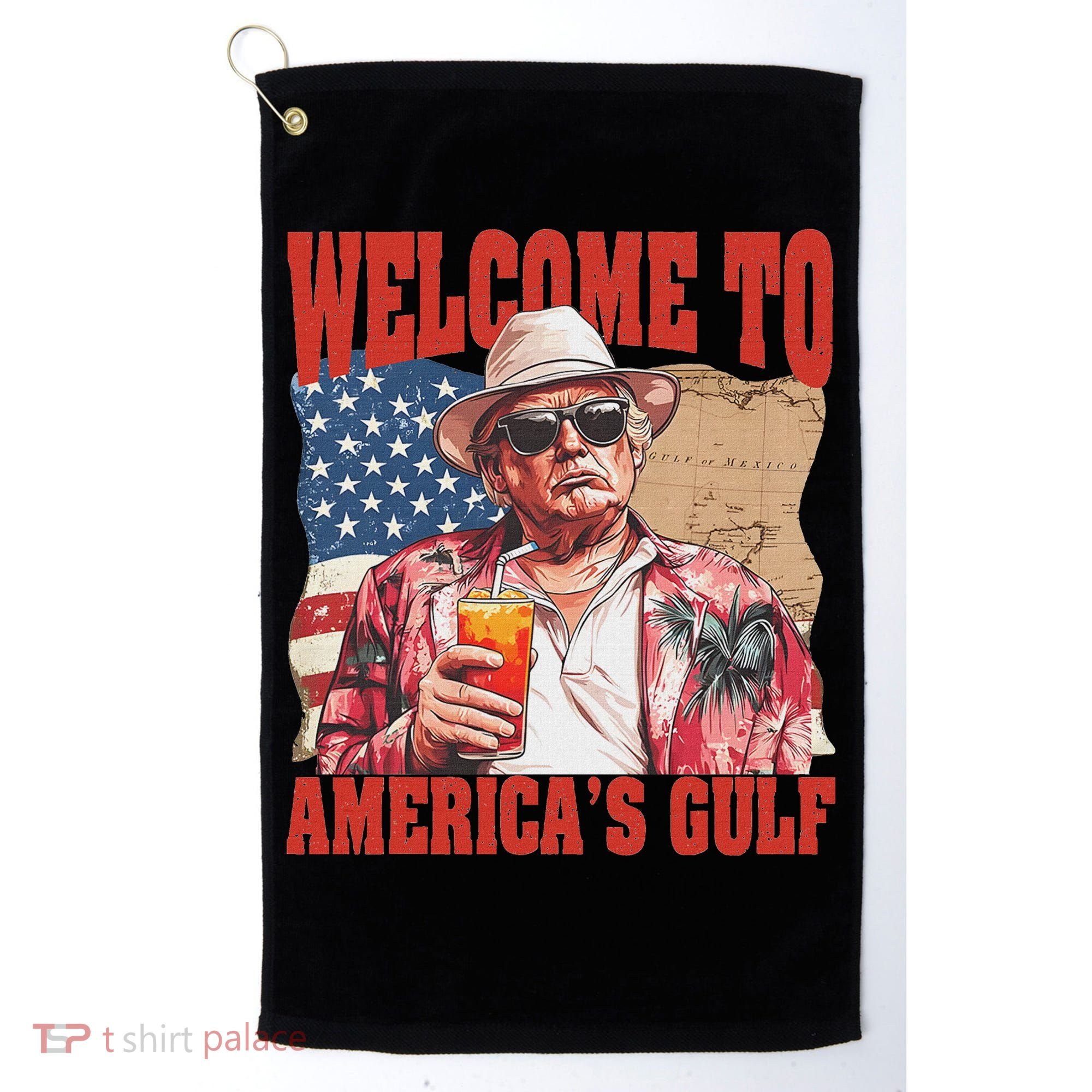 President Trump Welcome To AmericaS Gulf Mexico Golf Towel