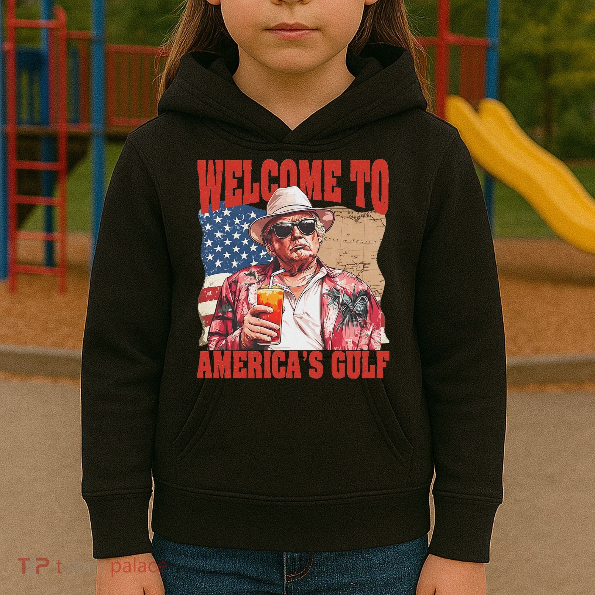 President Trump Welcome To AmericaS Gulf Mexico Kids Hoodie