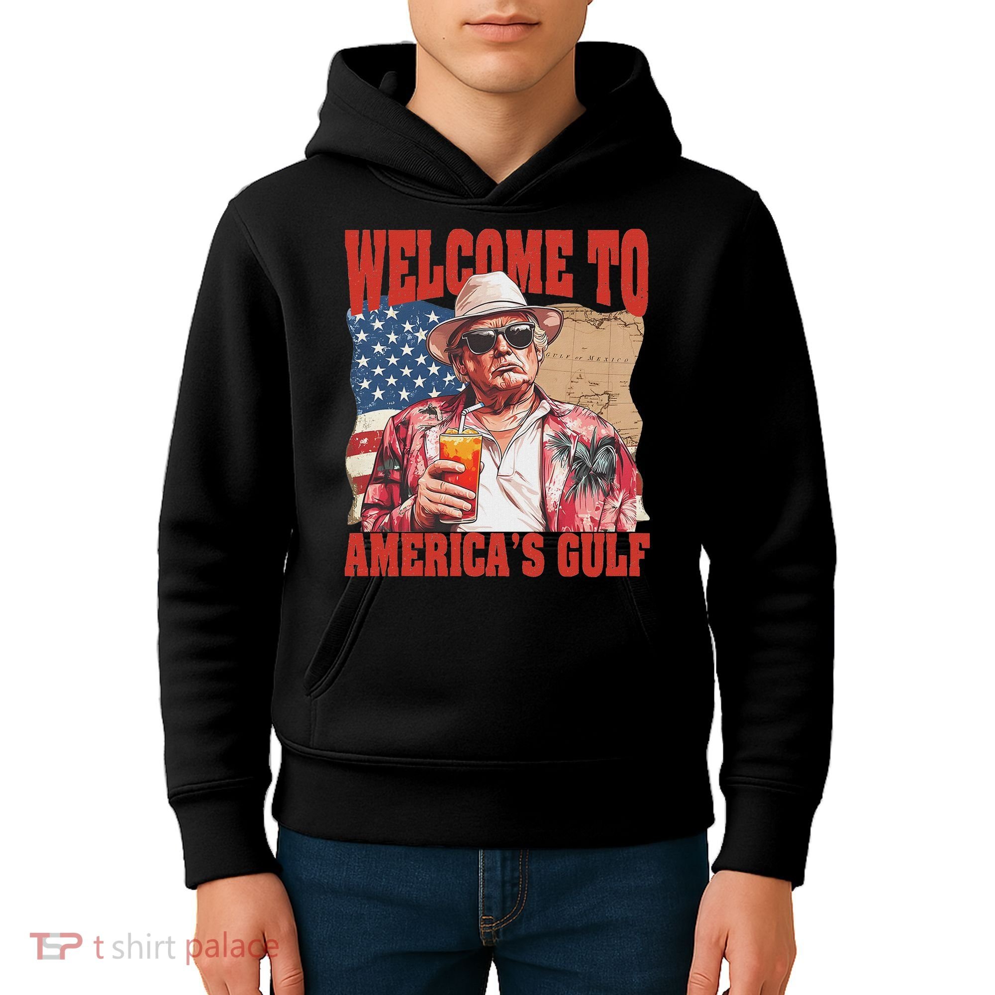 President Trump Welcome To AmericaS Gulf Mexico Kids Hoodie