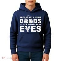 Please Tell Your Boobs To Stop Staring At My Eyes Kids Hoodie thumb 4
