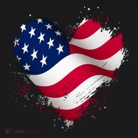 Patriotic Usa American Flag Heart Women's Hoodie thumb 2