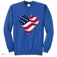 Patriotic Usa American Flag Heart Sweatshirt thumb 0