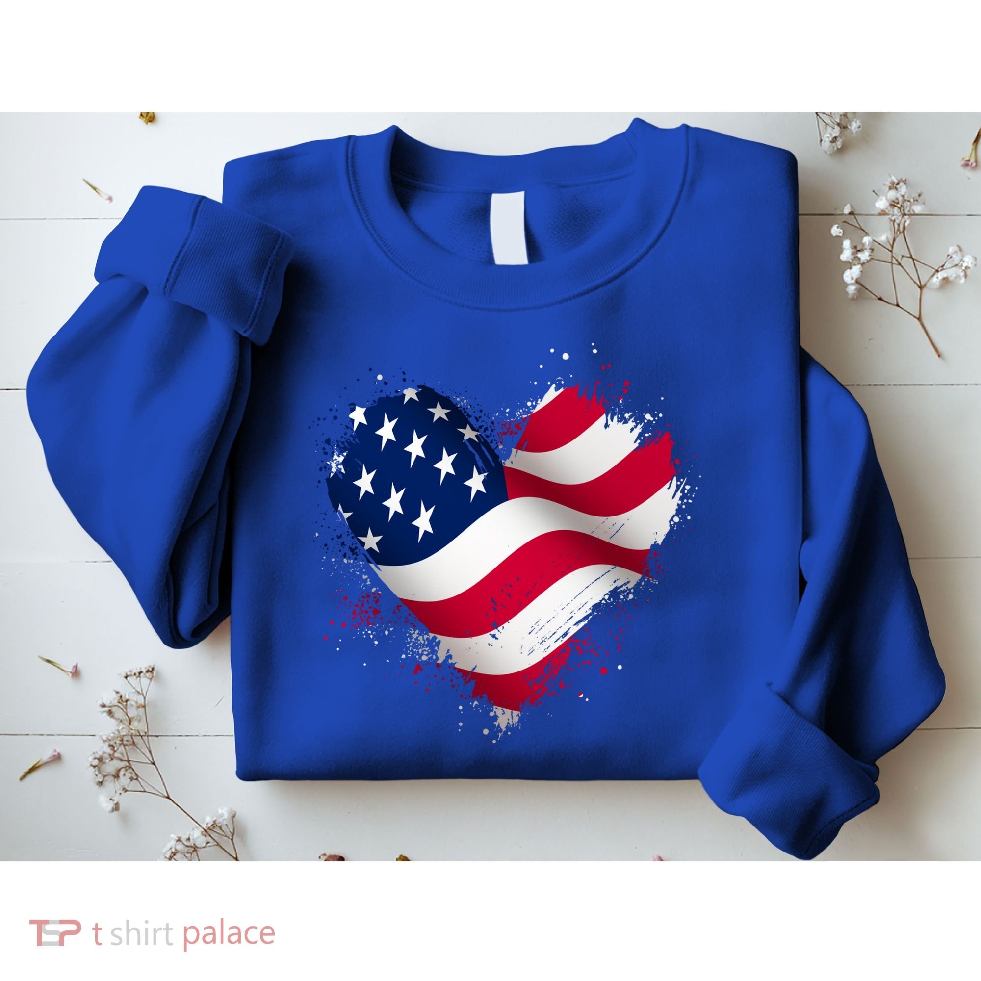 Patriotic Usa American Flag Heart Sweatshirt