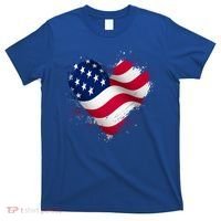 Patriotic Usa American Flag Heart T-Shirt thumb 0