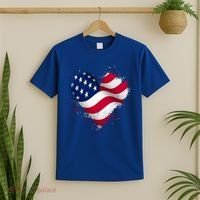 Patriotic Usa American Flag Heart T-Shirt thumb 2