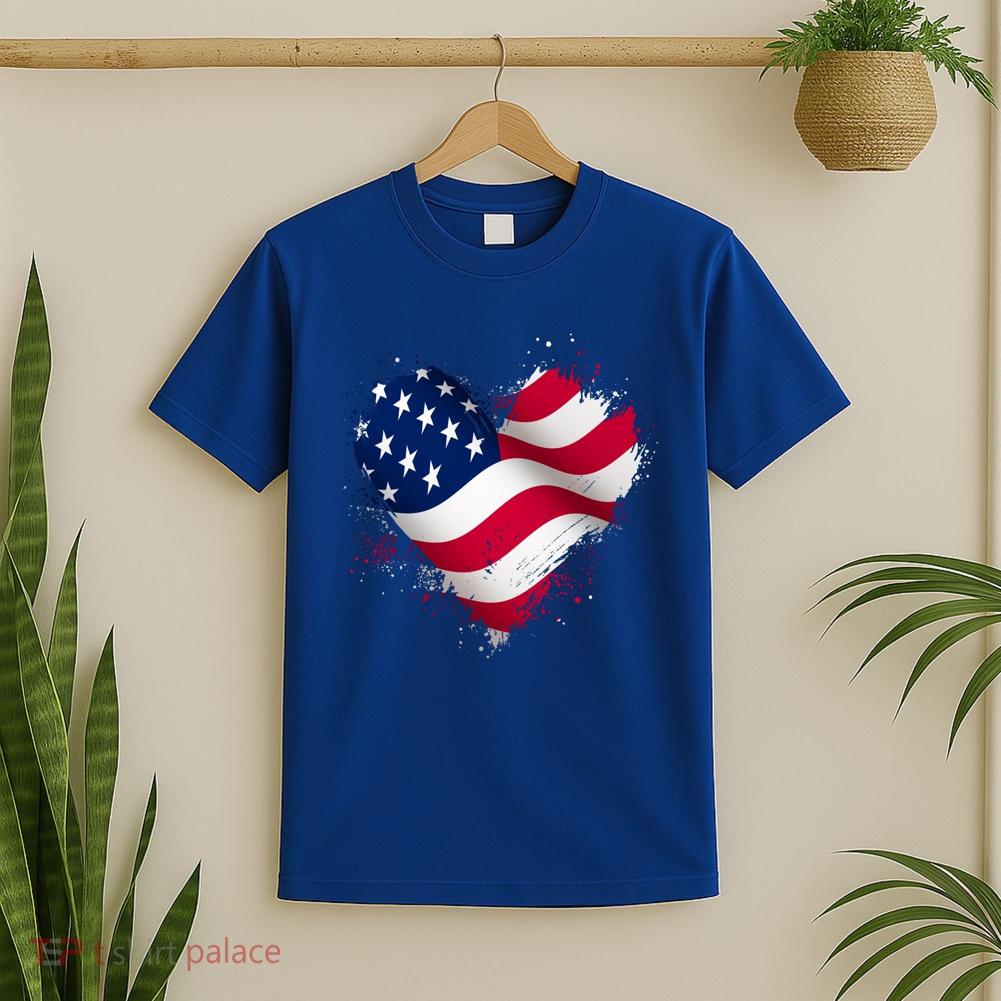 Patriotic Usa American Flag Heart T-Shirt