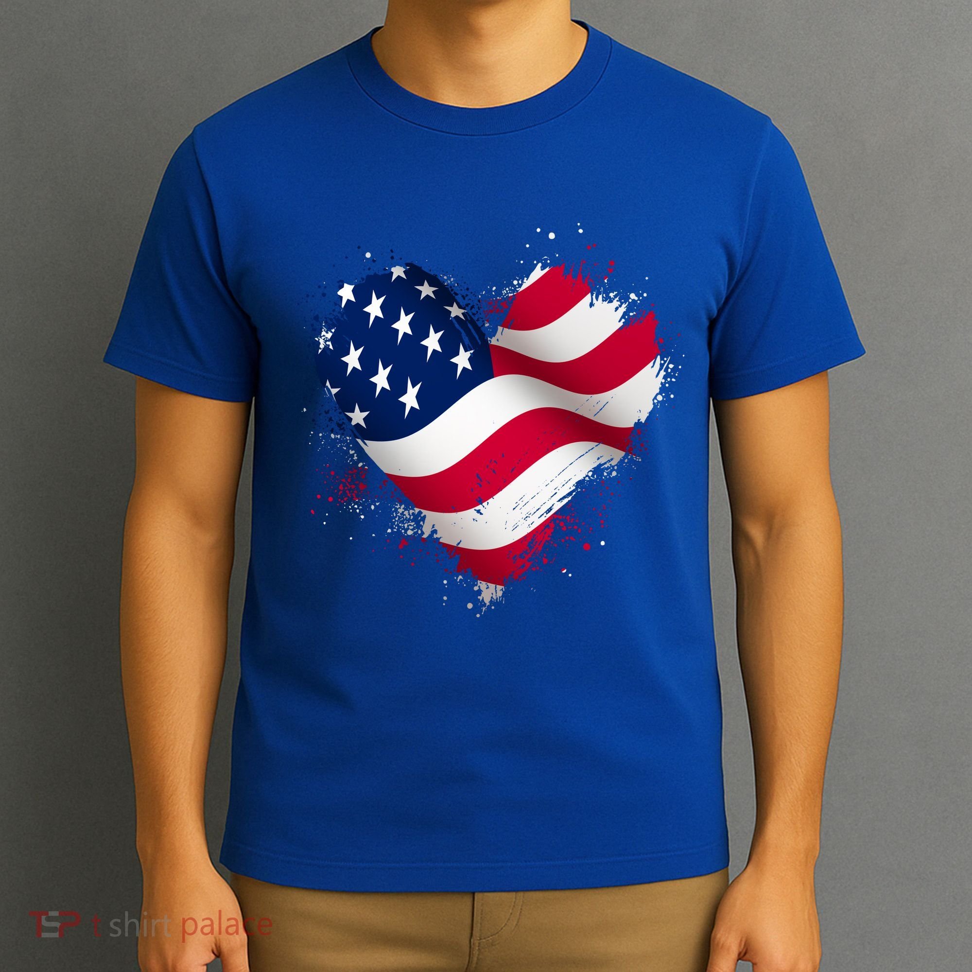 Patriotic Usa American Flag Heart T-Shirt