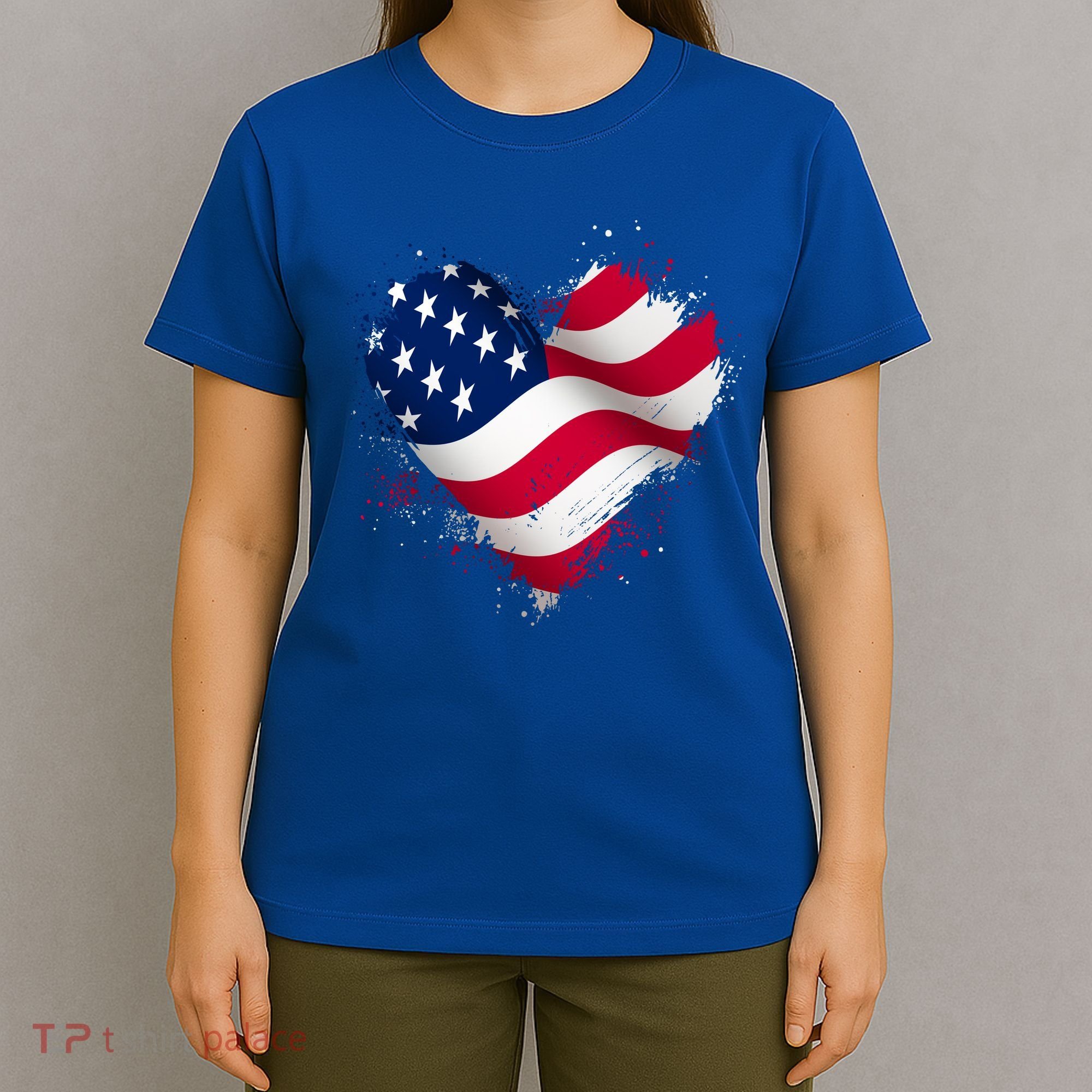Patriotic Usa American Flag Heart T-Shirt