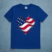 Patriotic Usa American Flag Heart T-Shirt thumb 5