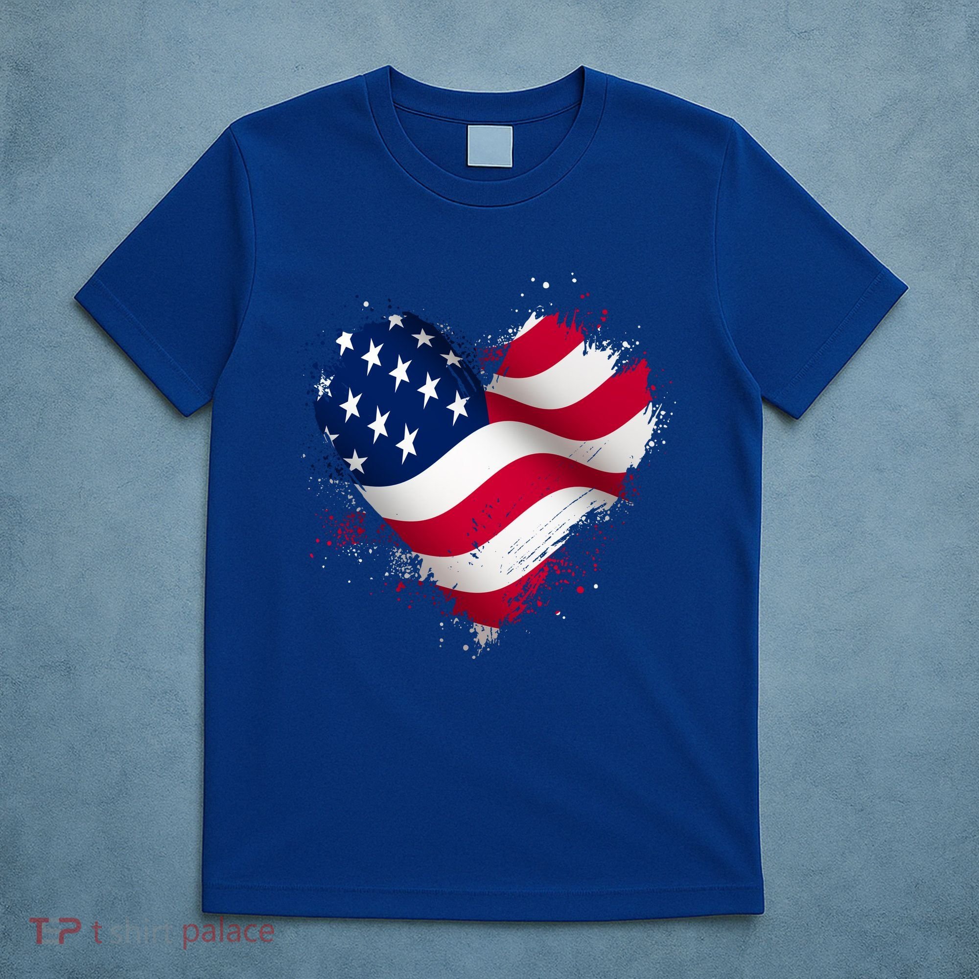 Patriotic Usa American Flag Heart T-Shirt