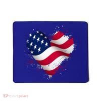 Patriotic Usa American Flag Heart Mousepad thumb 0