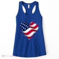 Patriotic Usa American Flag Heart Women's Tank Top thumb 0