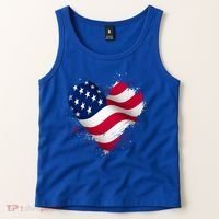 Patriotic Usa American Flag Heart Tank Top thumb 2