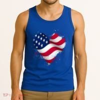 Patriotic Usa American Flag Heart Tank Top thumb 3