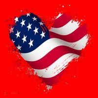 Patriotic Usa American Flag Heart Santa Hat thumb 1