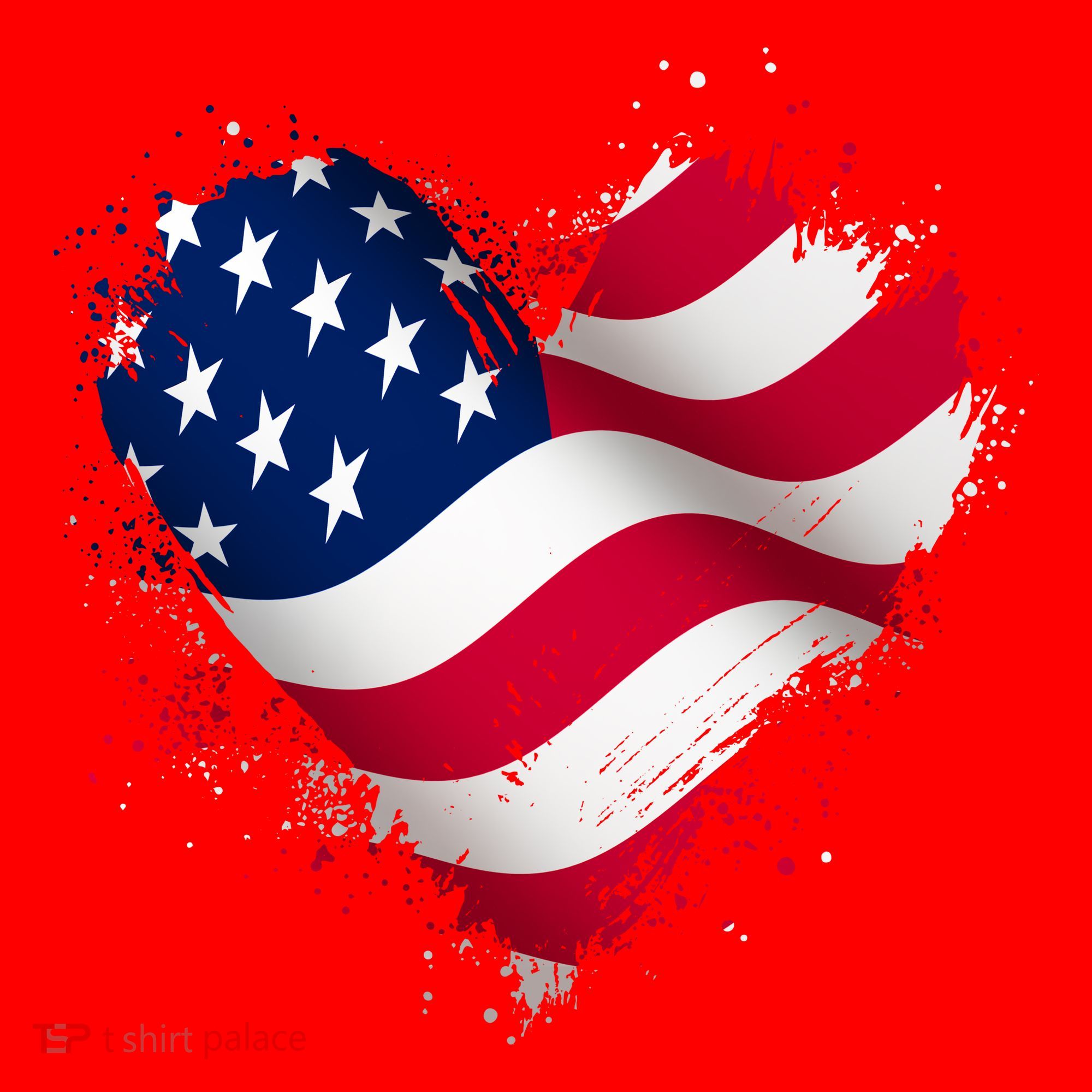 Patriotic Usa American Flag Heart Santa Hat