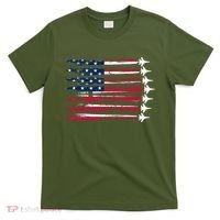 Patriotic USA American Flag Air Show Jets T-Shirt thumb 0