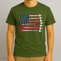 Patriotic USA American Flag Air Show Jets T-Shirt thumb 3