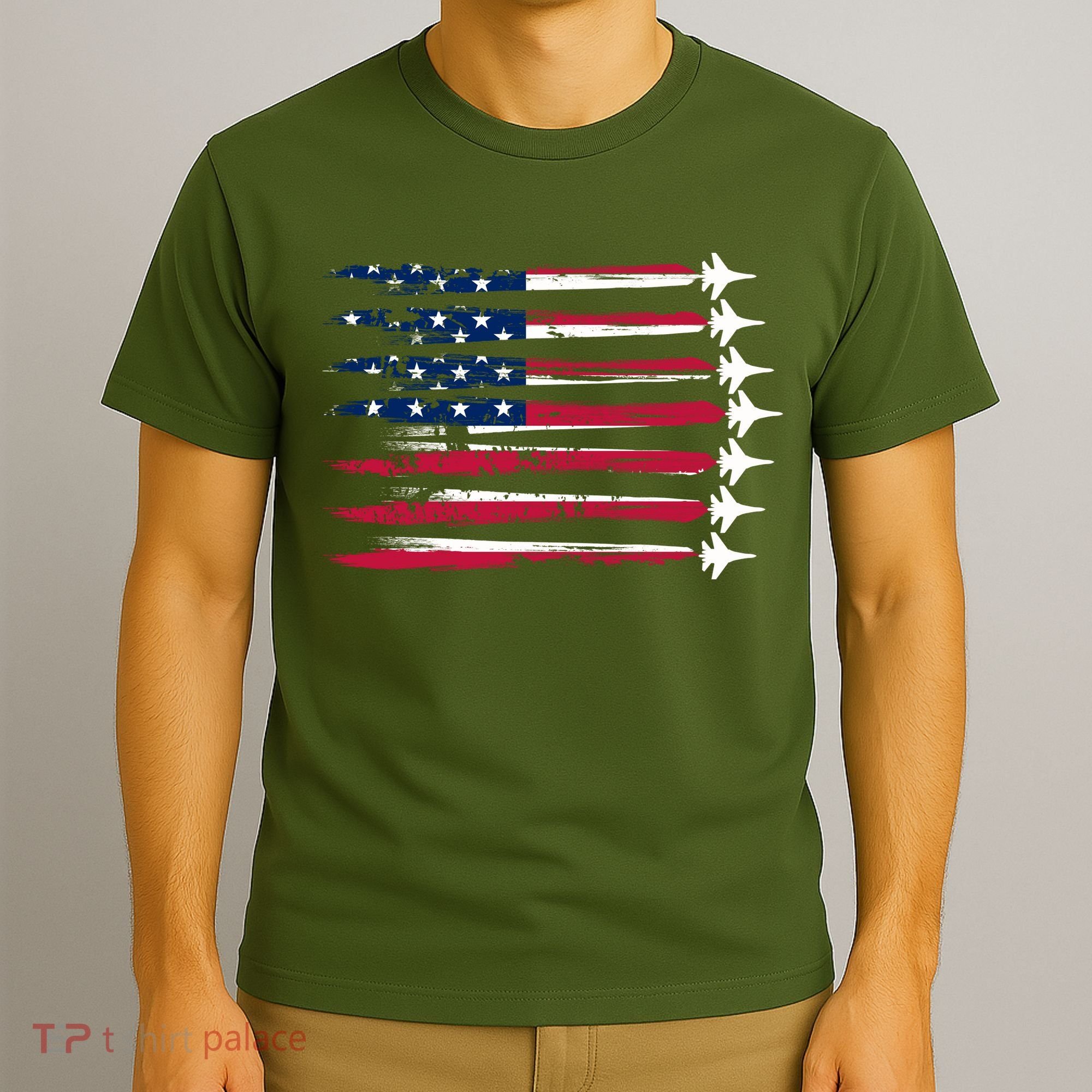 Patriotic USA American Flag Air Show Jets T-Shirt