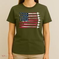 Patriotic USA American Flag Air Show Jets T-Shirt thumb 4