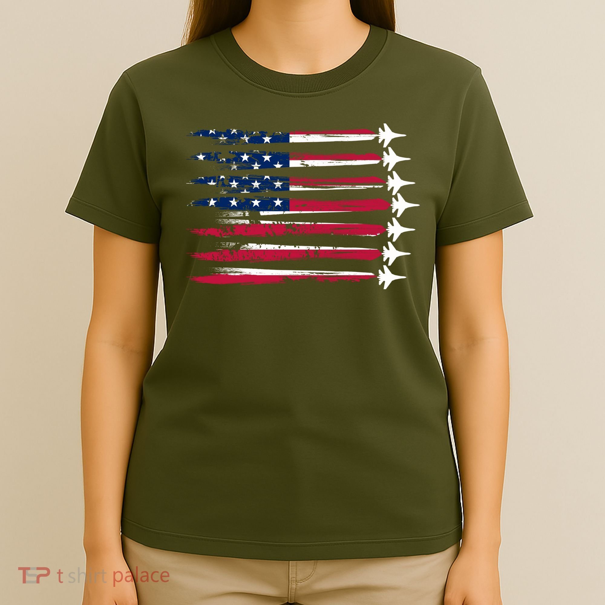 Patriotic USA American Flag Air Show Jets T-Shirt