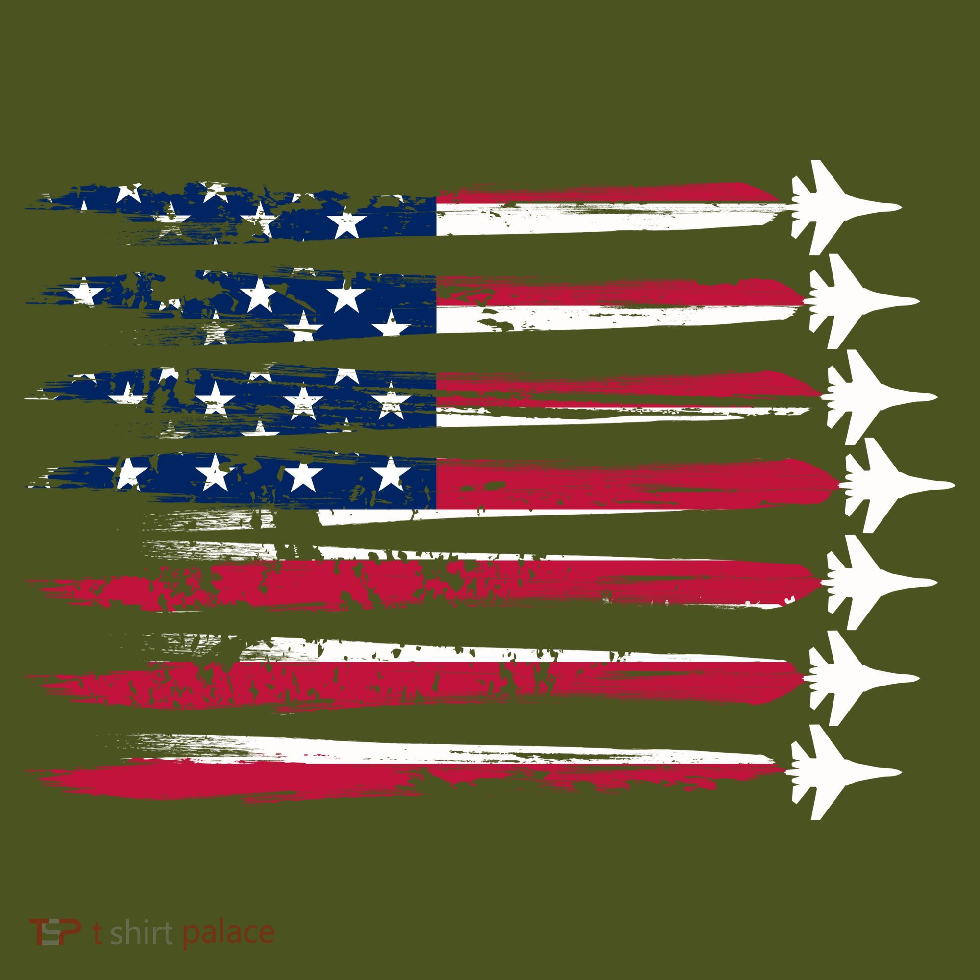 Patriotic USA American Flag Air Show Jets T-Shirt