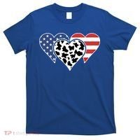 Patriotic Usa American Flag Heart Love Cow Print Us Flag Meaningful Gift T-Shirt thumb 0