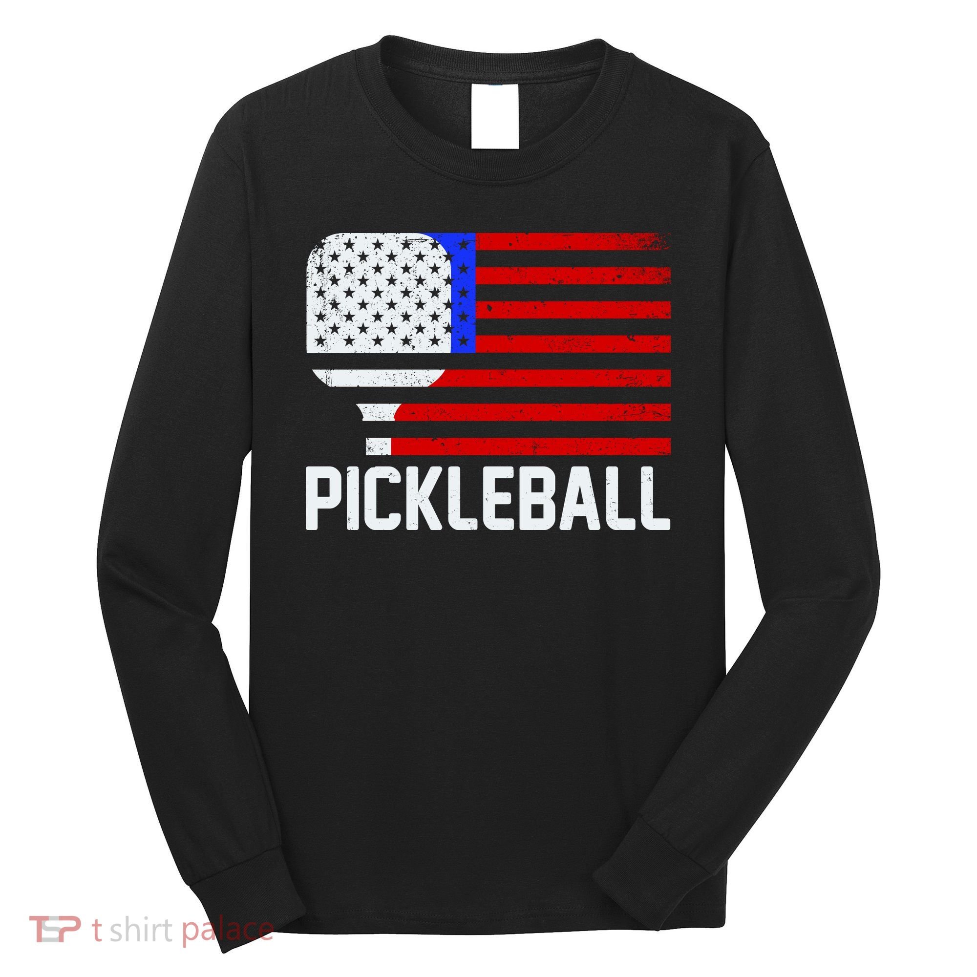 Pickeball USA American Flag Long Sleeve Shirt