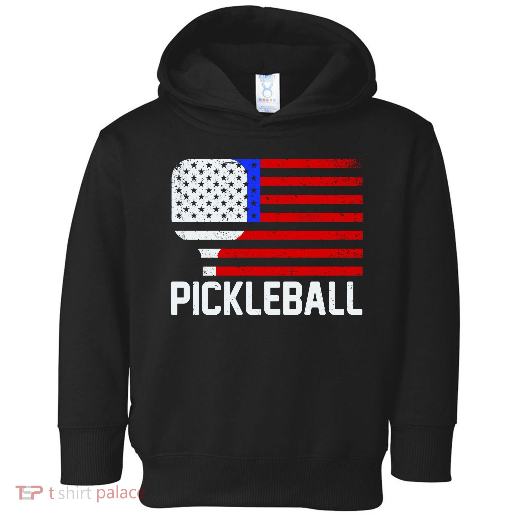 Pickeball USA American Flag Toddler Hoodie