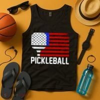 Pickeball USA American Flag Tank Top thumb 4