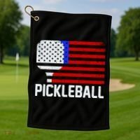 Pickeball USA American Flag Golf Towel thumb 1