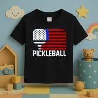Pickeball USA American Flag Toddler T-Shirt thumb 3