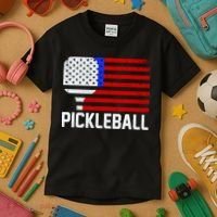 Pickeball USA American Flag Kids T-Shirt thumb 3