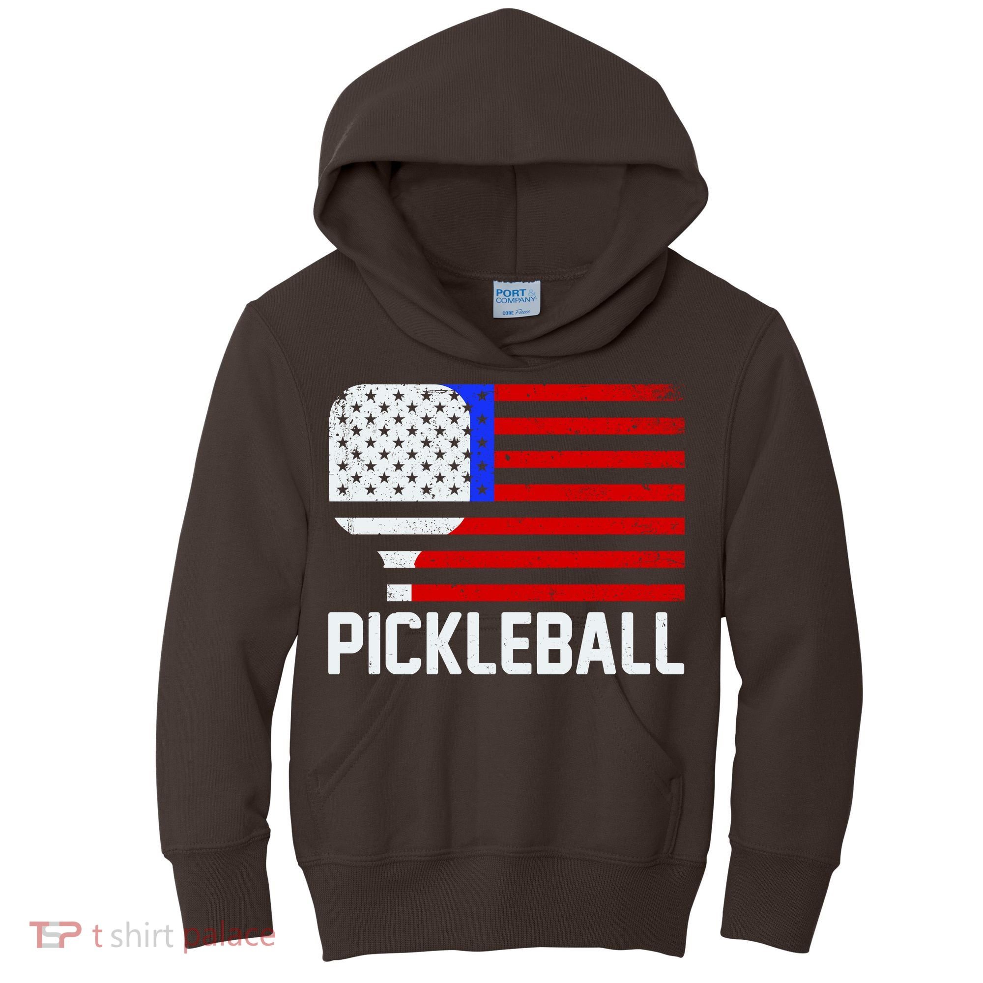 Pickeball USA American Flag Kids Hoodie